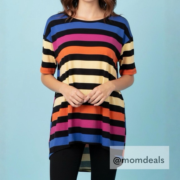 LuLaRoe Tops - LulaRoe Irma Mid-Sleeve Stretchy High-Low Tunic Top Loose Fit Modest XXS -00-0